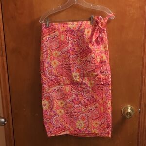 Vibrant Pink and Orange Paisley Skirt
